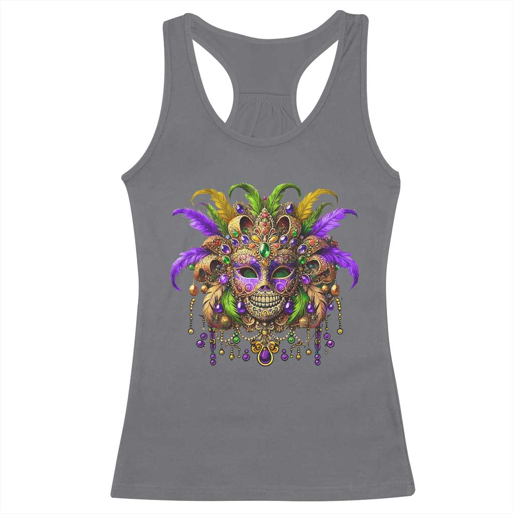 Mardi Gras Costume Sugar Skull Racerback Tank Top Carnival New Orleans Trip TS10 Charcoal Print Your Wear