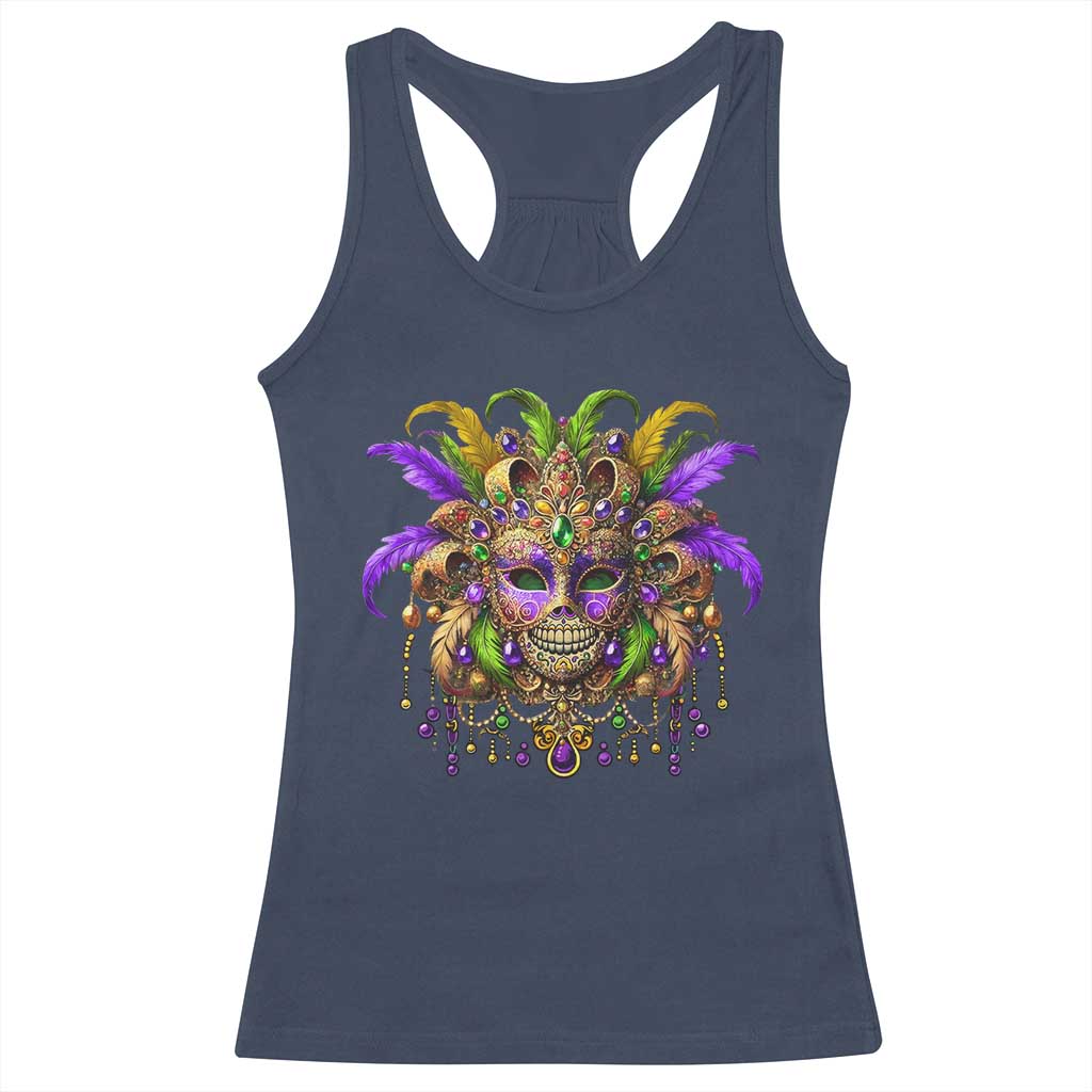 Mardi Gras Costume Sugar Skull Racerback Tank Top Carnival New Orleans Trip TS10 Navy Print Your Wear