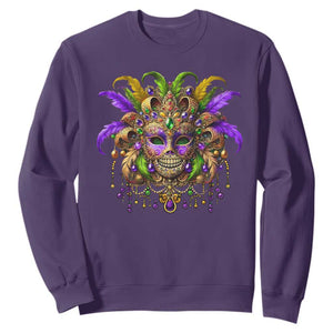 Mardi Gras Costume Sugar Skull Sweatshirt Carnival New Orleans Trip TS10 Purple Print Your Wear