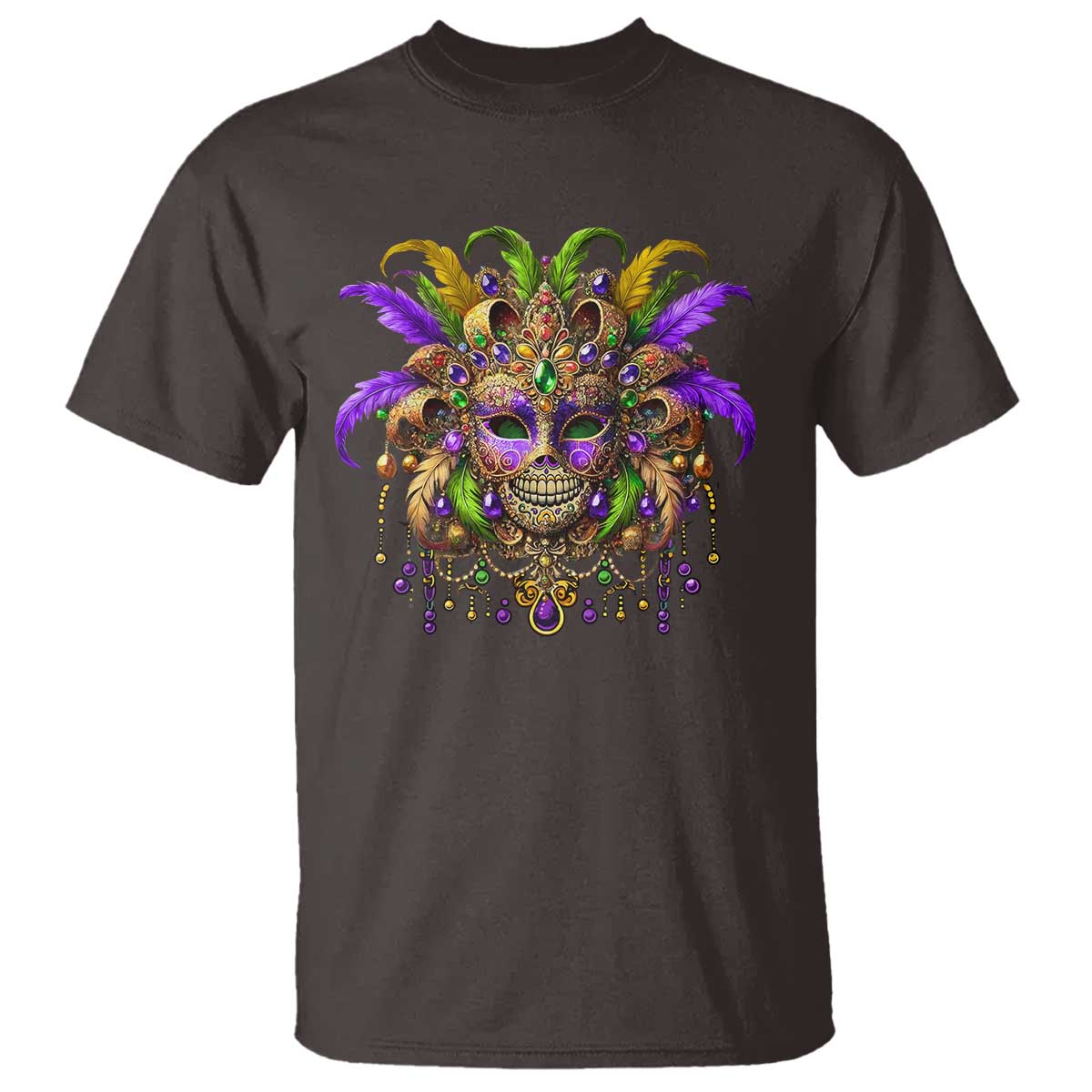 Mardi Gras Costume Sugar Skull T Shirt Carnival New Orleans Trip TS10 Dark Chocolate Print Your Wear