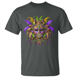 Mardi Gras Costume Sugar Skull T Shirt Carnival New Orleans Trip TS10 Dark Heather Print Your Wear