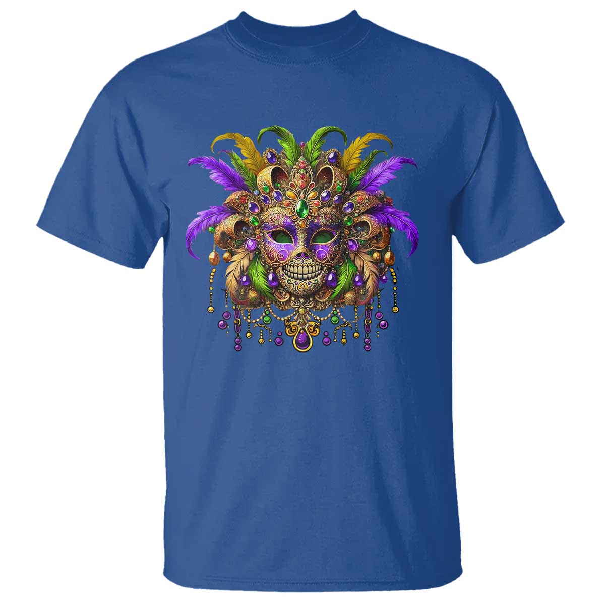 Mardi Gras Costume Sugar Skull T Shirt Carnival New Orleans Trip TS10 Royal Blue Print Your Wear