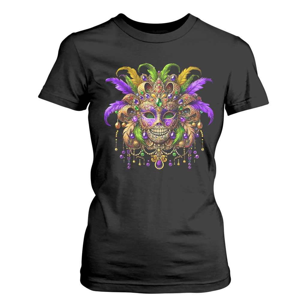 Mardi Gras Costume Sugar Skull T Shirt For Women Carnival New Orleans Trip TS10 Black Print Your Wear