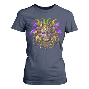 Mardi Gras Costume Sugar Skull T Shirt For Women Carnival New Orleans Trip TS10 Navy Print Your Wear