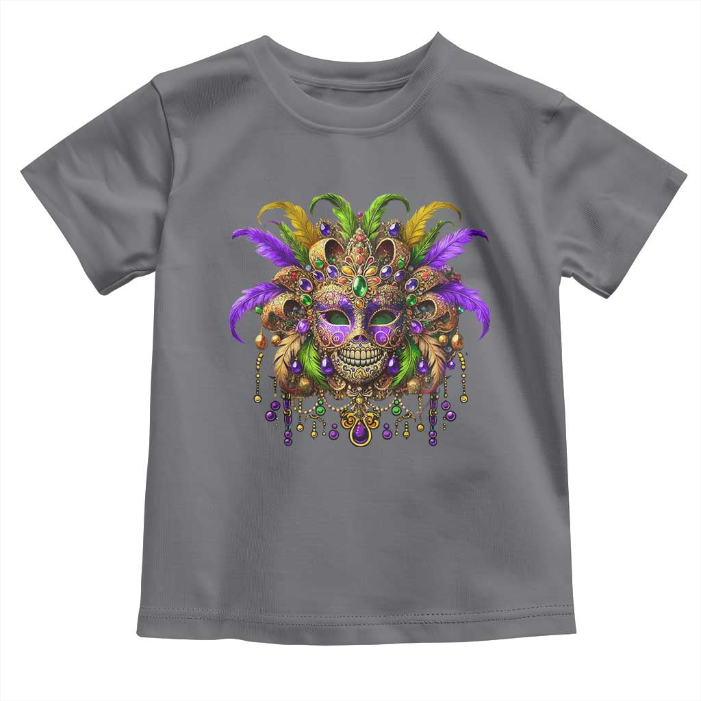 Mardi Gras Costume Sugar Skull Toddler T Shirt Carnival New Orleans Trip TS10 Charcoal Print Your Wear