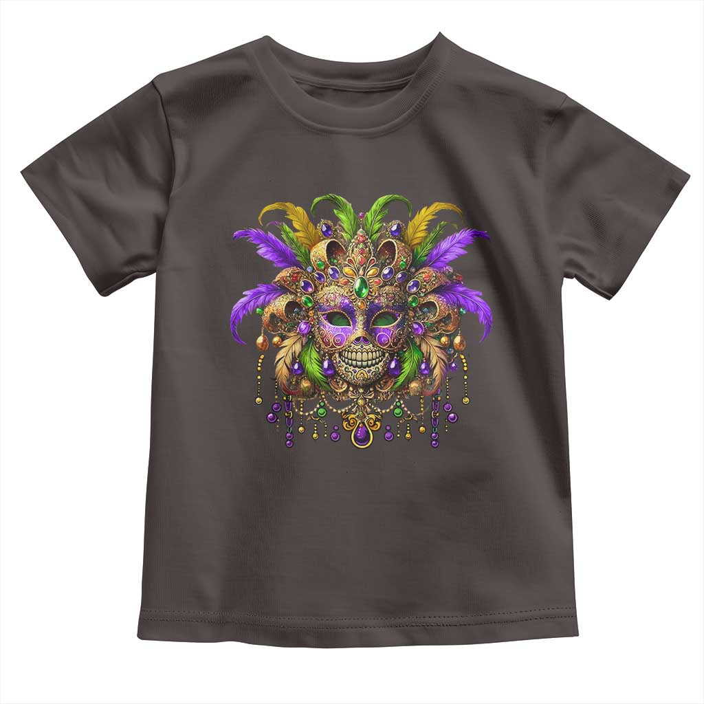Mardi Gras Costume Sugar Skull Toddler T Shirt Carnival New Orleans Trip TS10 Dark Chocolate Print Your Wear