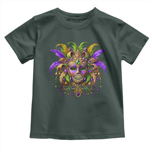 Mardi Gras Costume Sugar Skull Toddler T Shirt Carnival New Orleans Trip TS10 Dark Forest Green Print Your Wear