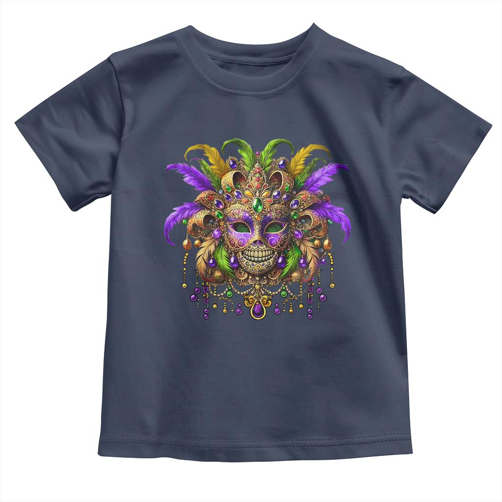 Mardi Gras Costume Sugar Skull Toddler T Shirt Carnival New Orleans Trip TS10 Navy Print Your Wear