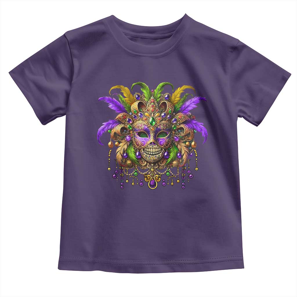 Mardi Gras Costume Sugar Skull Toddler T Shirt Carnival New Orleans Trip TS10 Purple Print Your Wear