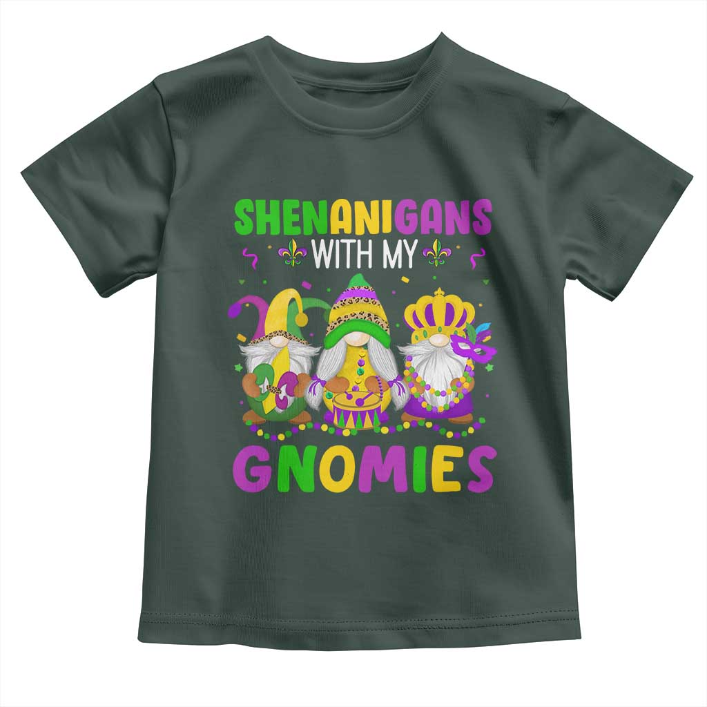 Carnival Mardi Gras Toddler T Shirt Leopard Gnomes New Orleans Trip TS10 Dark Forest Green Print Your Wear