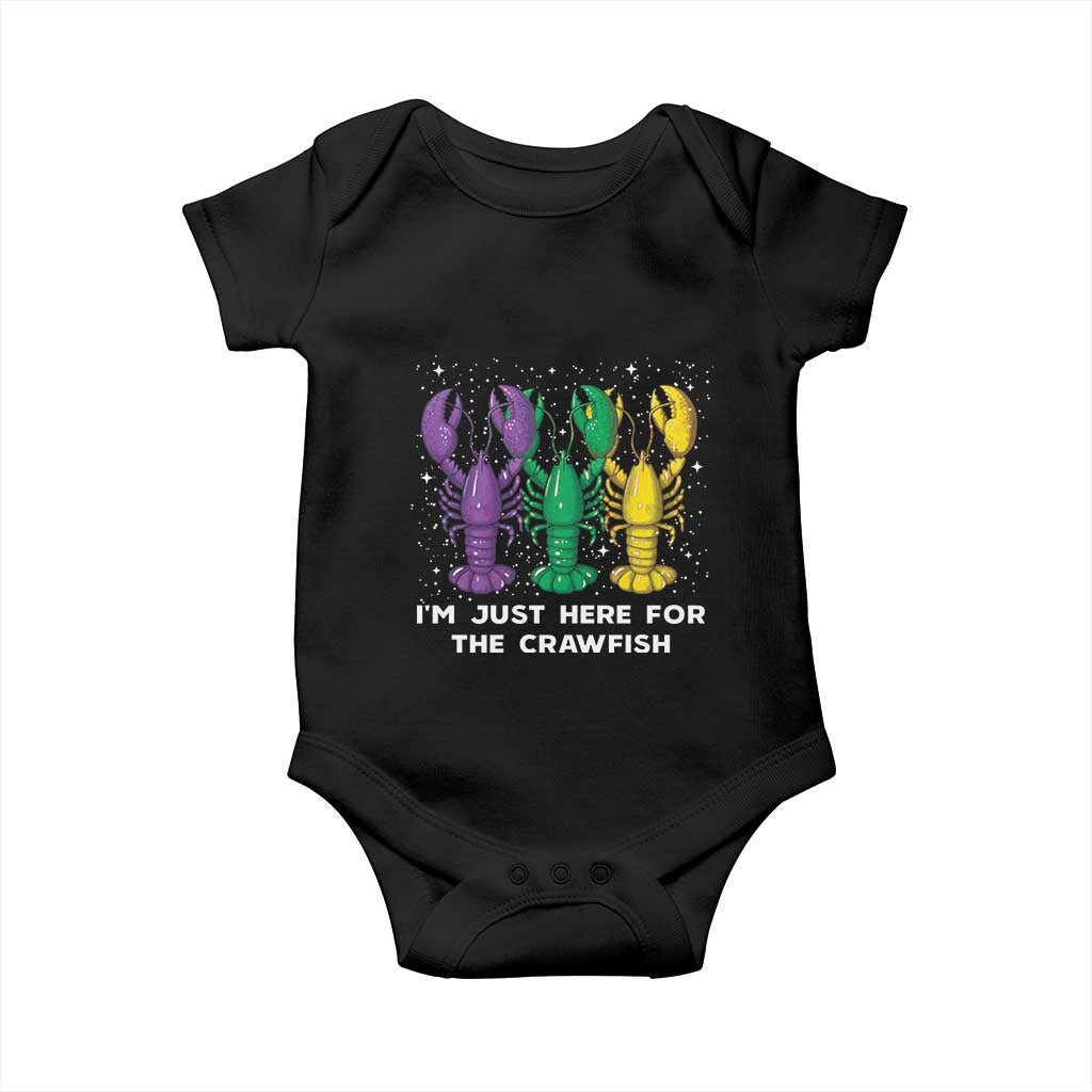Carnival Mardi Gras Baby Onesie I'm Just Here For The Crawfish TS10 Black Print Your Wear