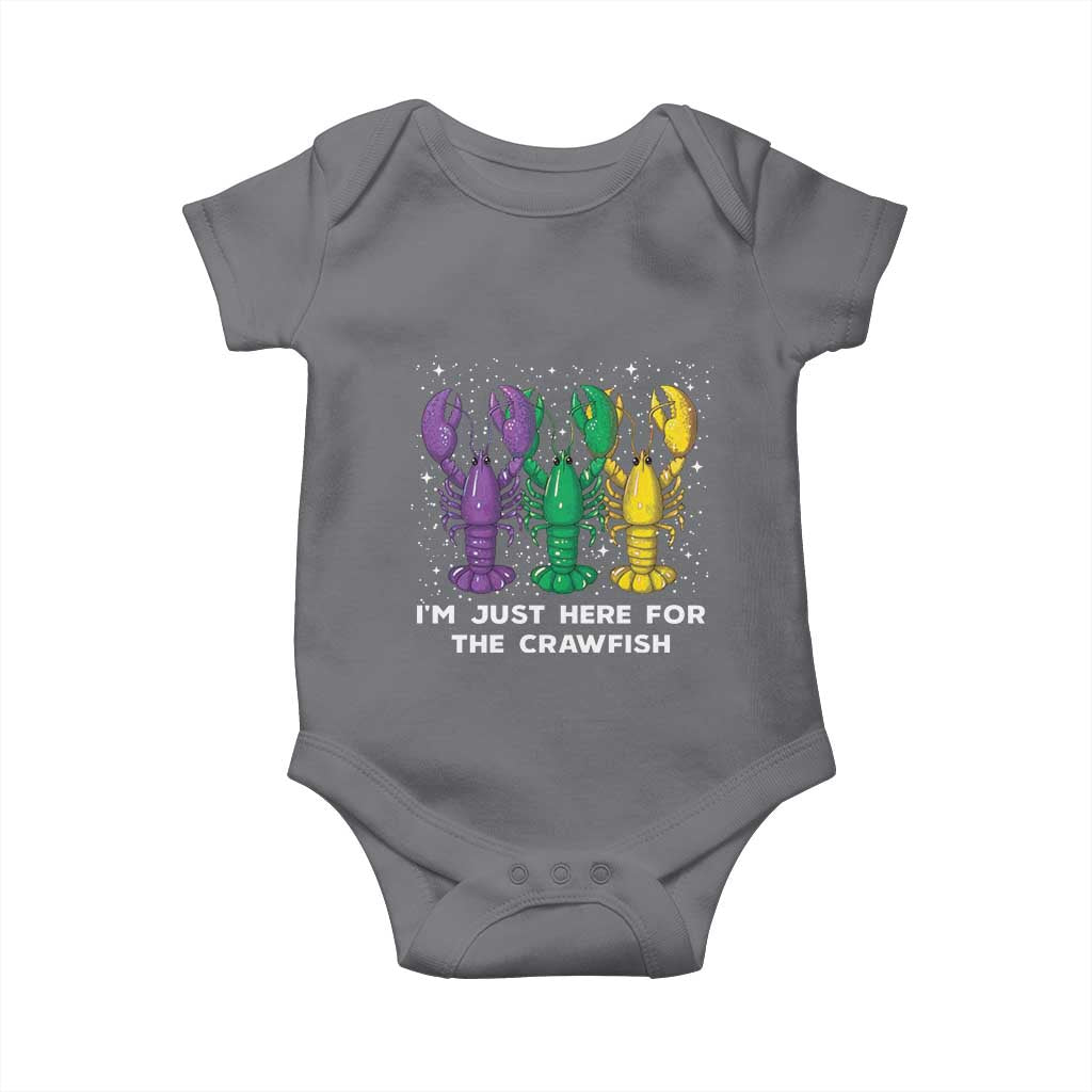 Carnival Mardi Gras Baby Onesie I'm Just Here For The Crawfish TS10 Charcoal Print Your Wear