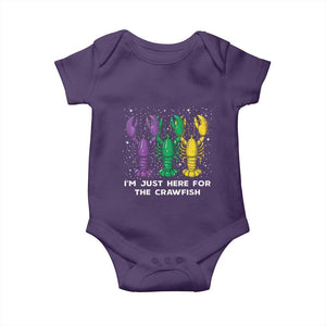 Carnival Mardi Gras Baby Onesie I'm Just Here For The Crawfish TS10 Purple Print Your Wear
