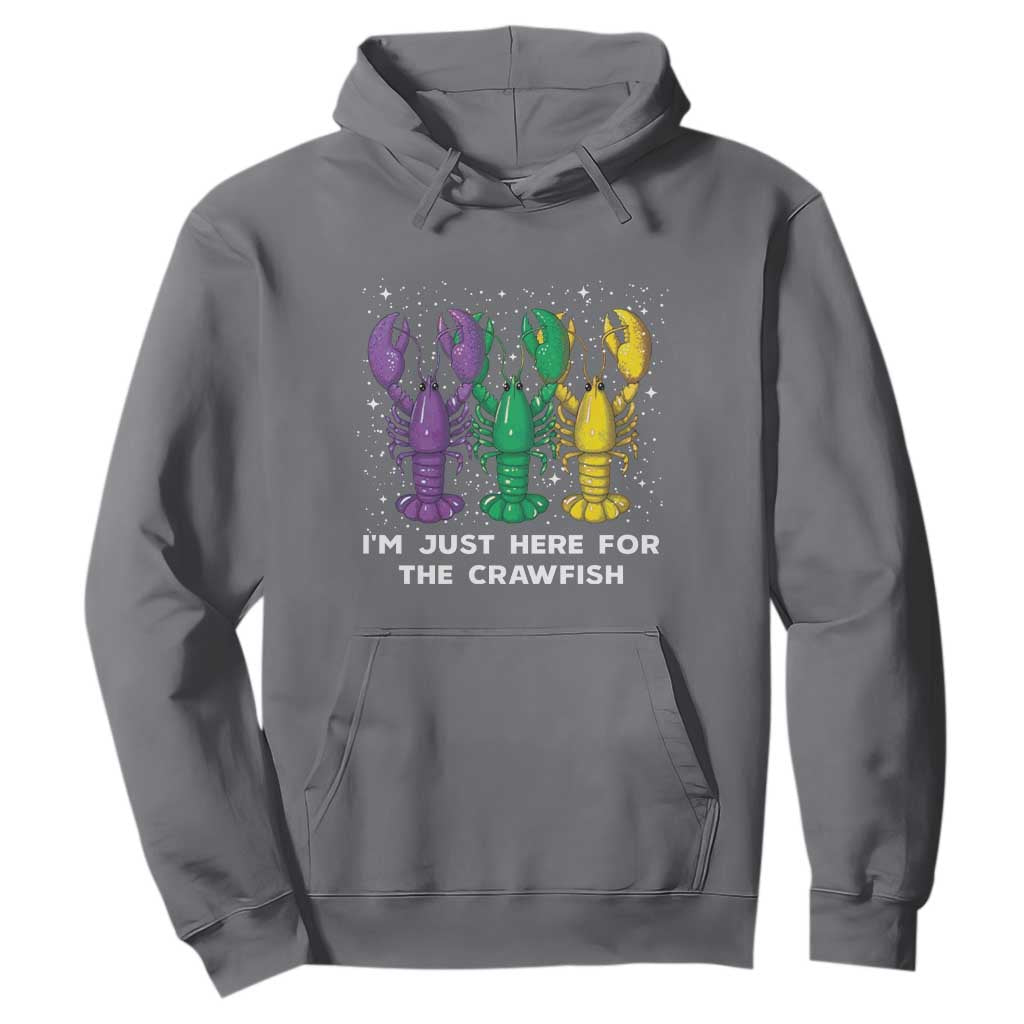 Carnival Mardi Gras Hoodie I'm Just Here For The Crawfish TS10 Charcoal Print Your Wear