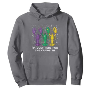 Carnival Mardi Gras Hoodie I'm Just Here For The Crawfish TS10 Charcoal Print Your Wear