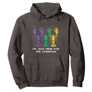Carnival Mardi Gras Hoodie I'm Just Here For The Crawfish TS10 Dark Chocolate Print Your Wear