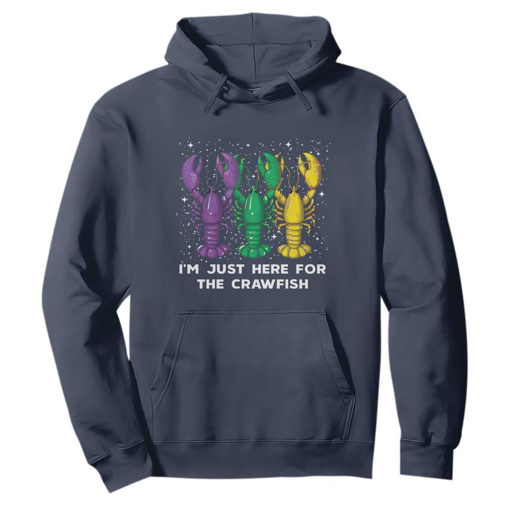 Carnival Mardi Gras Hoodie I'm Just Here For The Crawfish TS10 Navy Print Your Wear