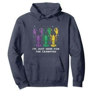 Carnival Mardi Gras Hoodie I'm Just Here For The Crawfish TS10 Navy Print Your Wear