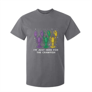 Carnival Mardi Gras T Shirt For Kid I'm Just Here For The Crawfish TS10 Charcoal Print Your Wear
