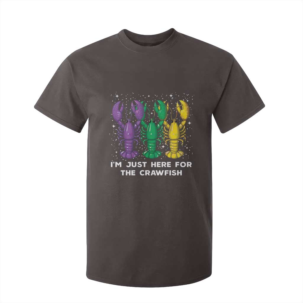Carnival Mardi Gras T Shirt For Kid I'm Just Here For The Crawfish TS10 Dark Chocolate Print Your Wear