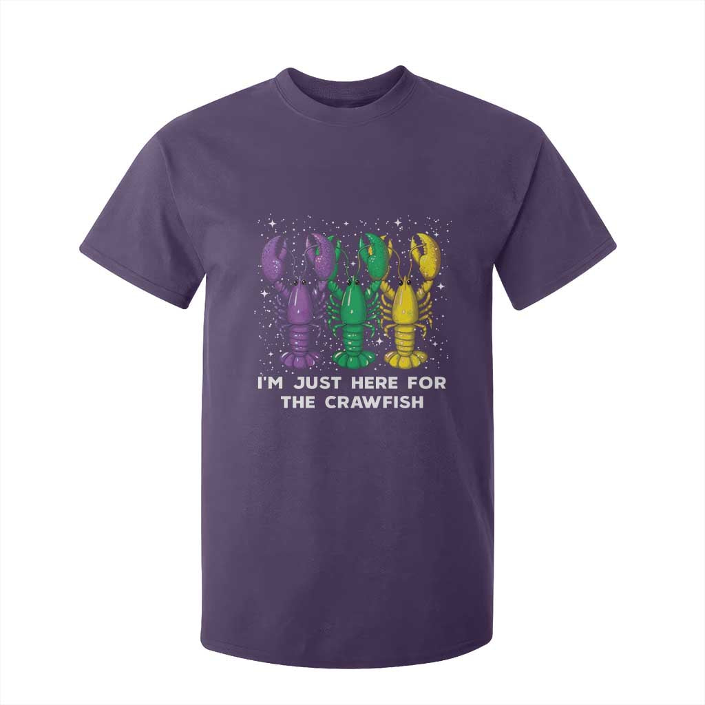 Carnival Mardi Gras T Shirt For Kid I'm Just Here For The Crawfish TS10 Purple Print Your Wear