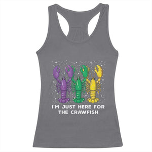 Carnival Mardi Gras Racerback Tank Top I'm Just Here For The Crawfish TS10 Charcoal Print Your Wear