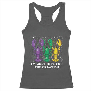 Carnival Mardi Gras Racerback Tank Top I'm Just Here For The Crawfish TS10 Dark Heather Print Your Wear
