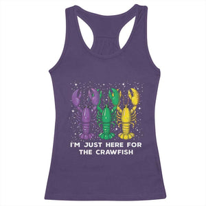Carnival Mardi Gras Racerback Tank Top I'm Just Here For The Crawfish TS10 Purple Print Your Wear
