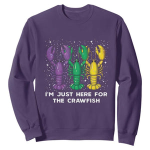 Carnival Mardi GrasMardi Gras Sweatshirt I'm Just Here For The Crawfish TS10 Purple Print Your Wear