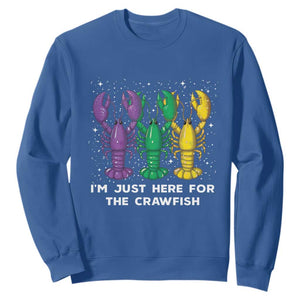 Carnival Mardi GrasMardi Gras Sweatshirt I'm Just Here For The Crawfish TS10 Royal Blue Print Your Wear