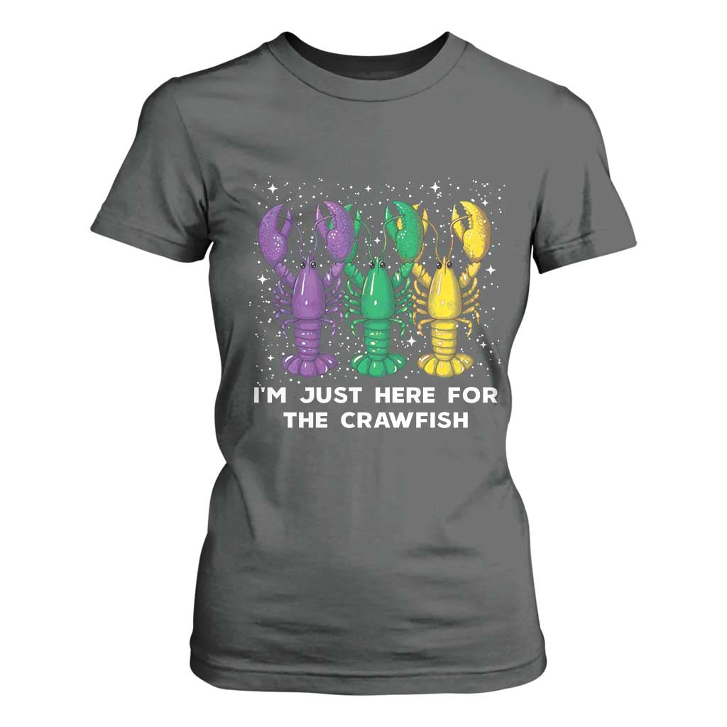 Carnival Mardi Gras T Shirt For Women I'm Just Here For The Crawfish TS10 Dark Heather Print Your Wear