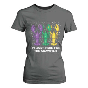 Carnival Mardi Gras T Shirt For Women I'm Just Here For The Crawfish TS10 Dark Heather Print Your Wear