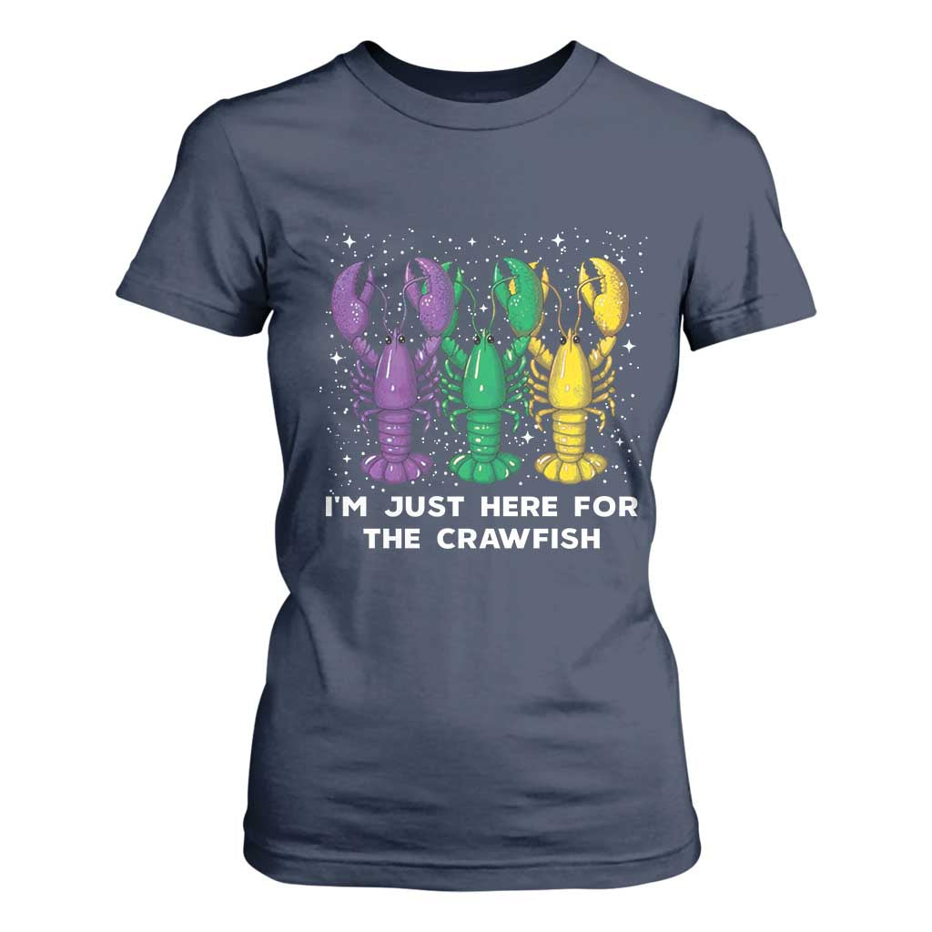 Carnival Mardi Gras T Shirt For Women I'm Just Here For The Crawfish TS10 Navy Print Your Wear