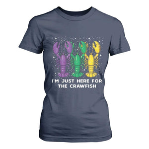 Carnival Mardi Gras T Shirt For Women I'm Just Here For The Crawfish TS10 Navy Print Your Wear