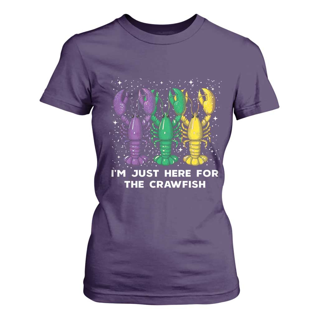 Carnival Mardi Gras T Shirt For Women I'm Just Here For The Crawfish TS10 Purple Print Your Wear