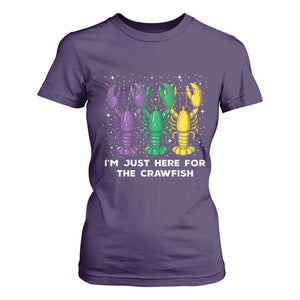 Carnival Mardi Gras T Shirt For Women I'm Just Here For The Crawfish TS10 Purple Print Your Wear
