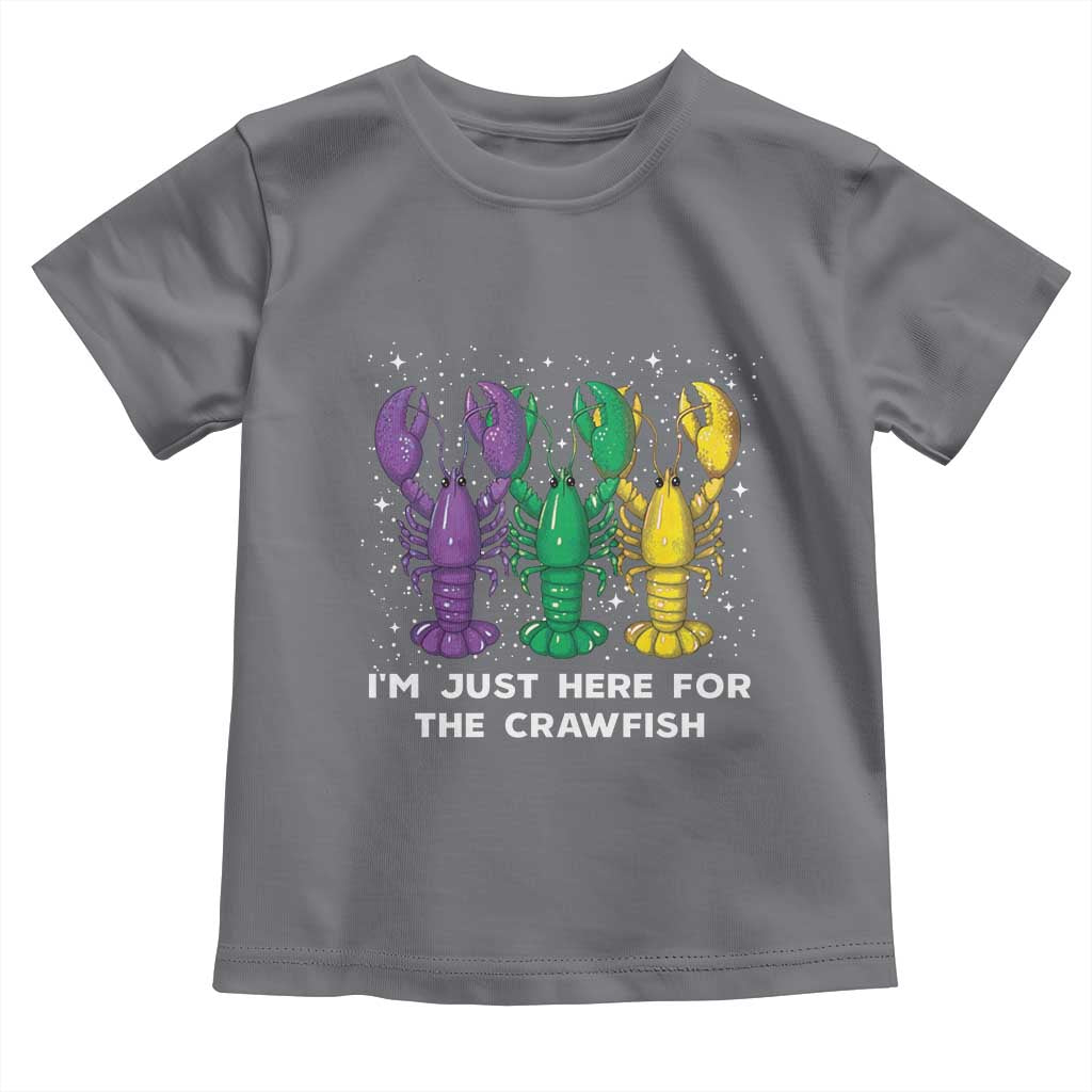 Carnival Mardi Gras Toddler T Shirt I'm Just Here For The Crawfish TS10 Charcoal Print Your Wear