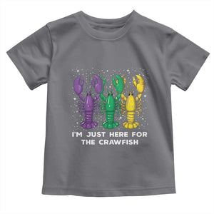 Carnival Mardi Gras Toddler T Shirt I'm Just Here For The Crawfish TS10 Charcoal Print Your Wear