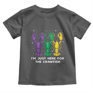 Carnival Mardi Gras Toddler T Shirt I'm Just Here For The Crawfish TS10 Dark Heather Print Your Wear