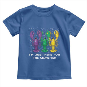 Carnival Mardi Gras Toddler T Shirt I'm Just Here For The Crawfish TS10 Royal Blue Print Your Wear
