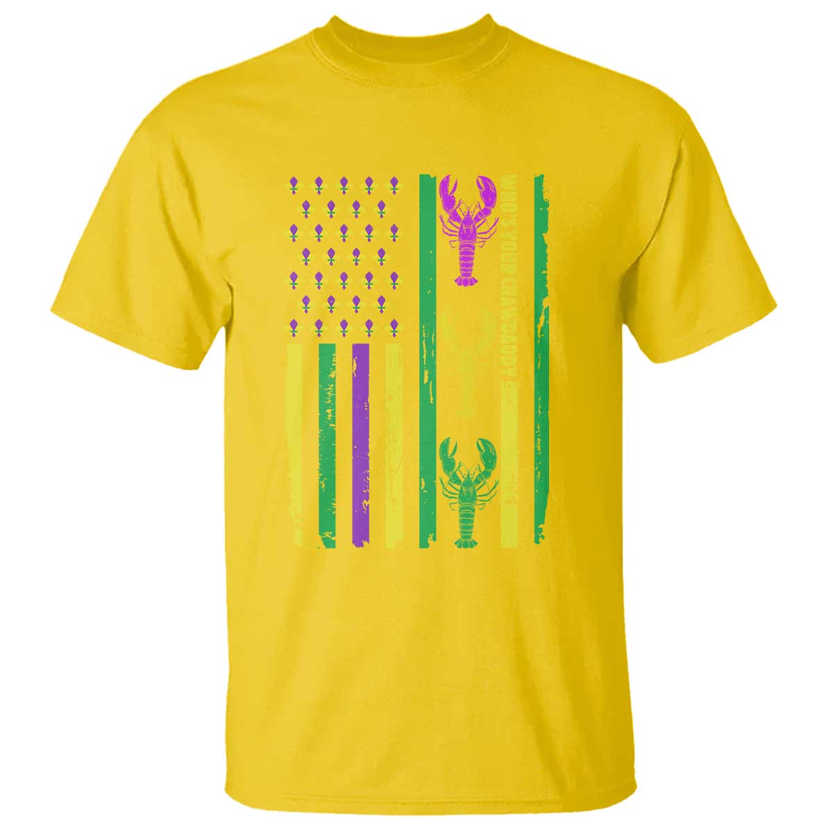 Funny Mardi Gras Crawfish T Shirt Whos Your Crawdaddy USA American Flag Carnival TS10 Daisy Print Your Wear