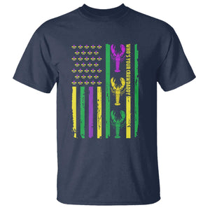 Funny Mardi Gras Crawfish T Shirt Whos Your Crawdaddy USA American Flag Carnival TS10 Navy Print Your Wear