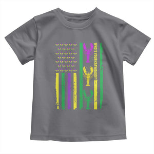 Funny Mardi Gras Crawfish Toddler T Shirt Whos Your Crawdaddy USA American Flag Carnival TS10 Charcoal Print Your Wear
