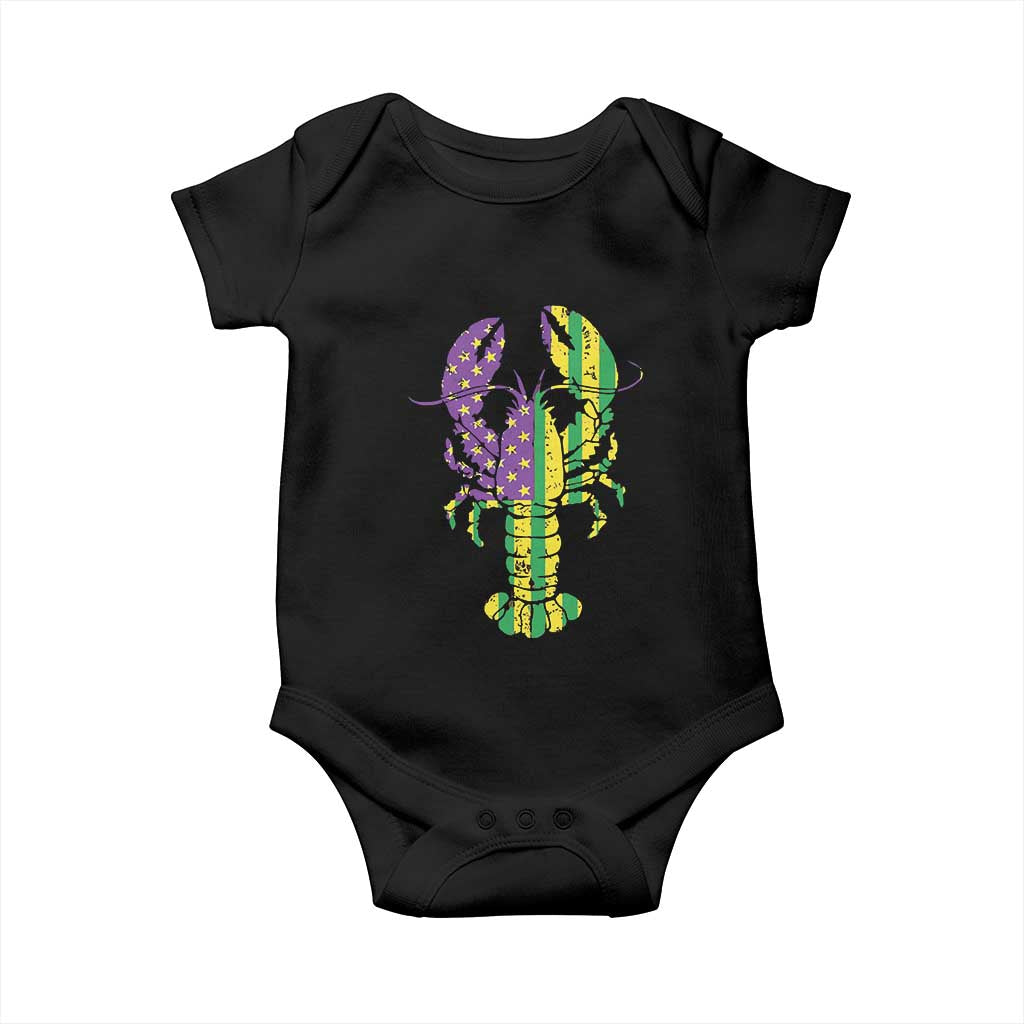 Carnival Mardi Gras USA American Flag Crawfish Baby Onesie TS10 Black Print Your Wear
