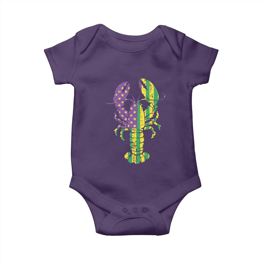 Carnival Mardi Gras USA American Flag Crawfish Baby Onesie TS10 Purple Print Your Wear