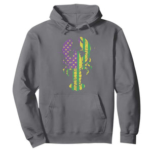 Carnival Mardi Gras USA American Flag Crawfish Hoodie TS10 Charcoal Print Your Wear