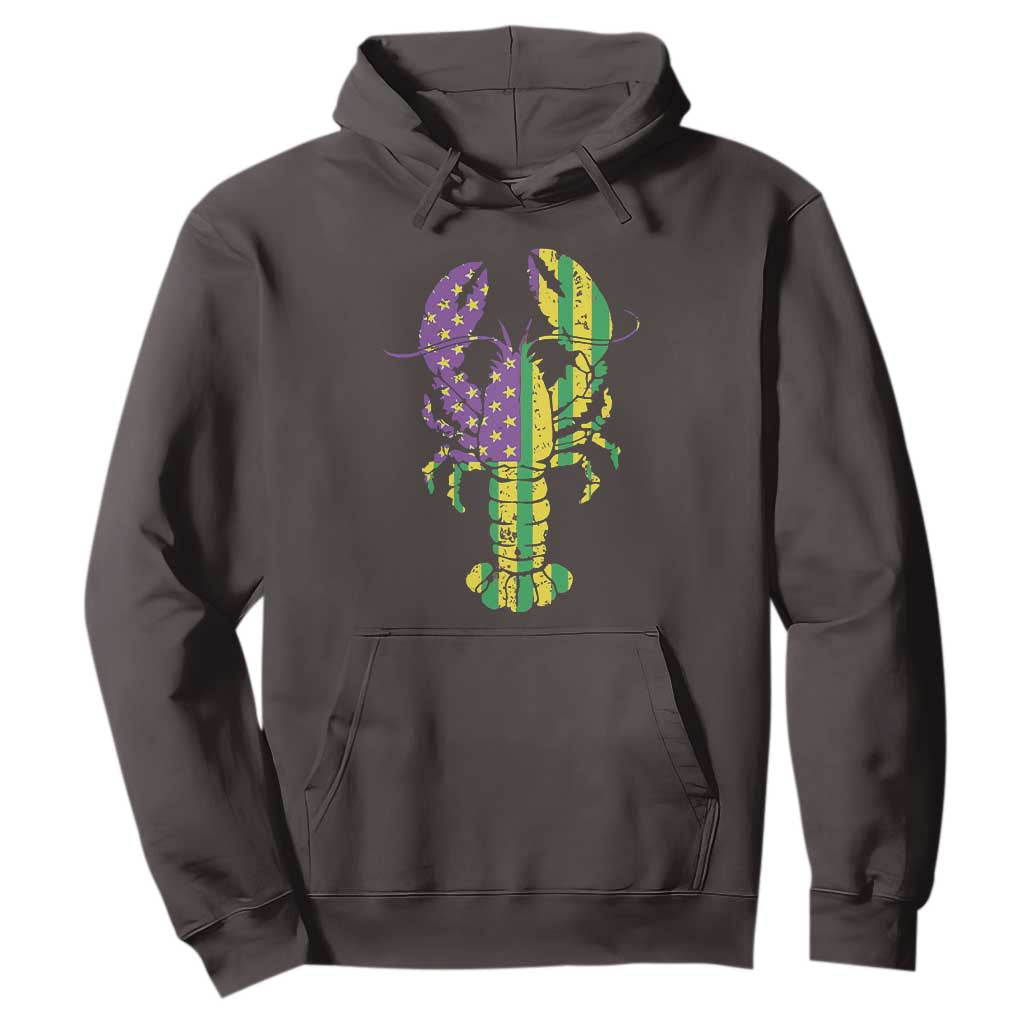 Carnival Mardi Gras USA American Flag Crawfish Hoodie TS10 Dark Chocolate Print Your Wear