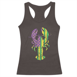 Carnival Mardi Gras USA American Flag Crawfish Racerback Tank Top TS10 Dark Chocolate Print Your Wear