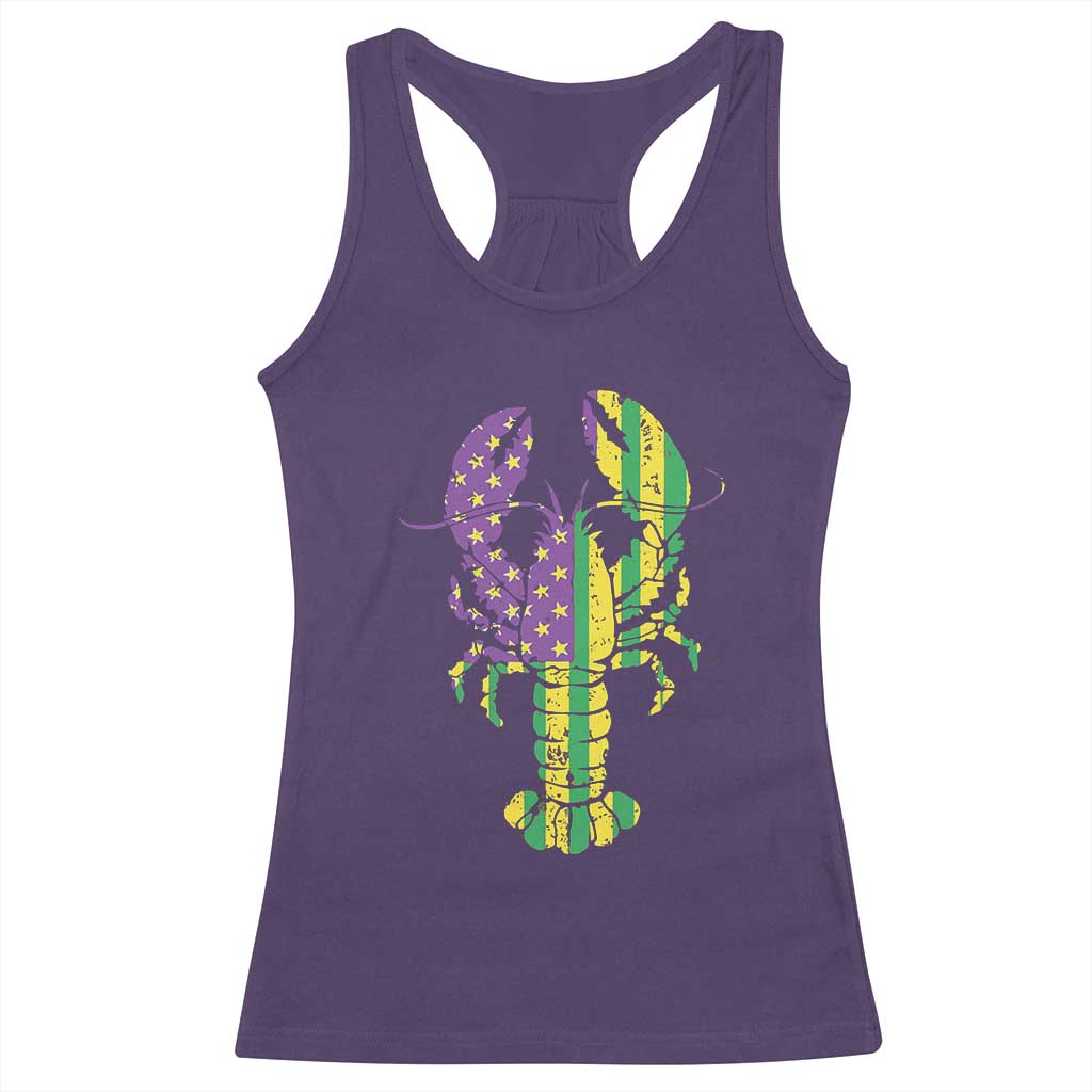 Carnival Mardi Gras USA American Flag Crawfish Racerback Tank Top TS10 Purple Print Your Wear