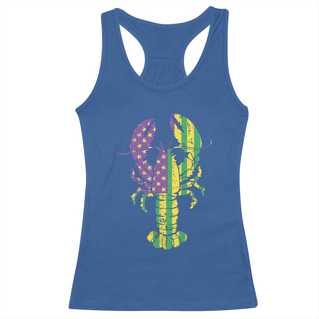 Carnival Mardi Gras USA American Flag Crawfish Racerback Tank Top TS10 Royal Blue Print Your Wear